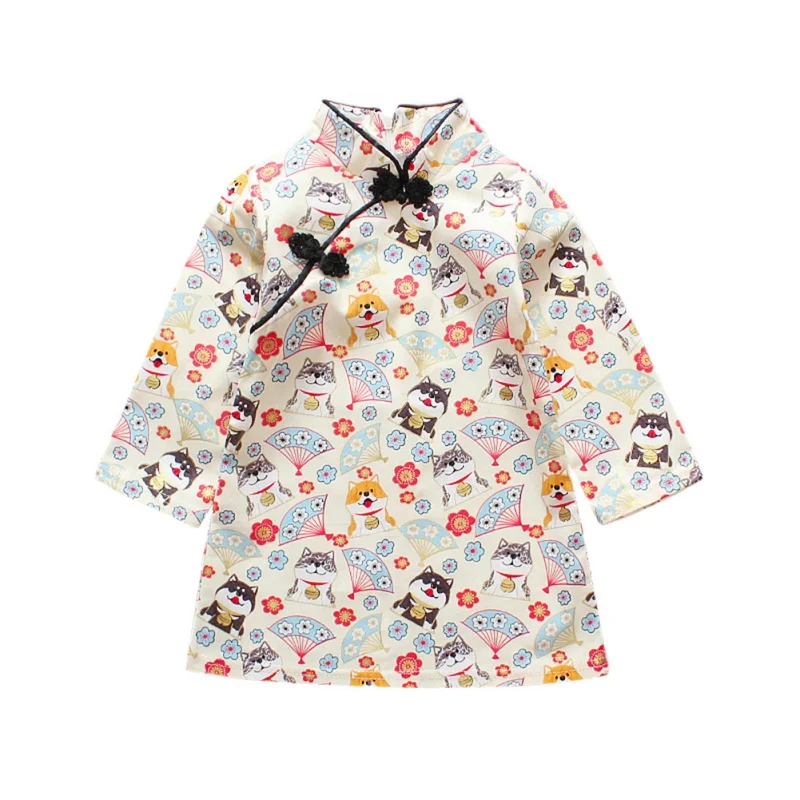 Платье Чонсам в китайском стиле детское Новогоднее приталенное платье принцессы