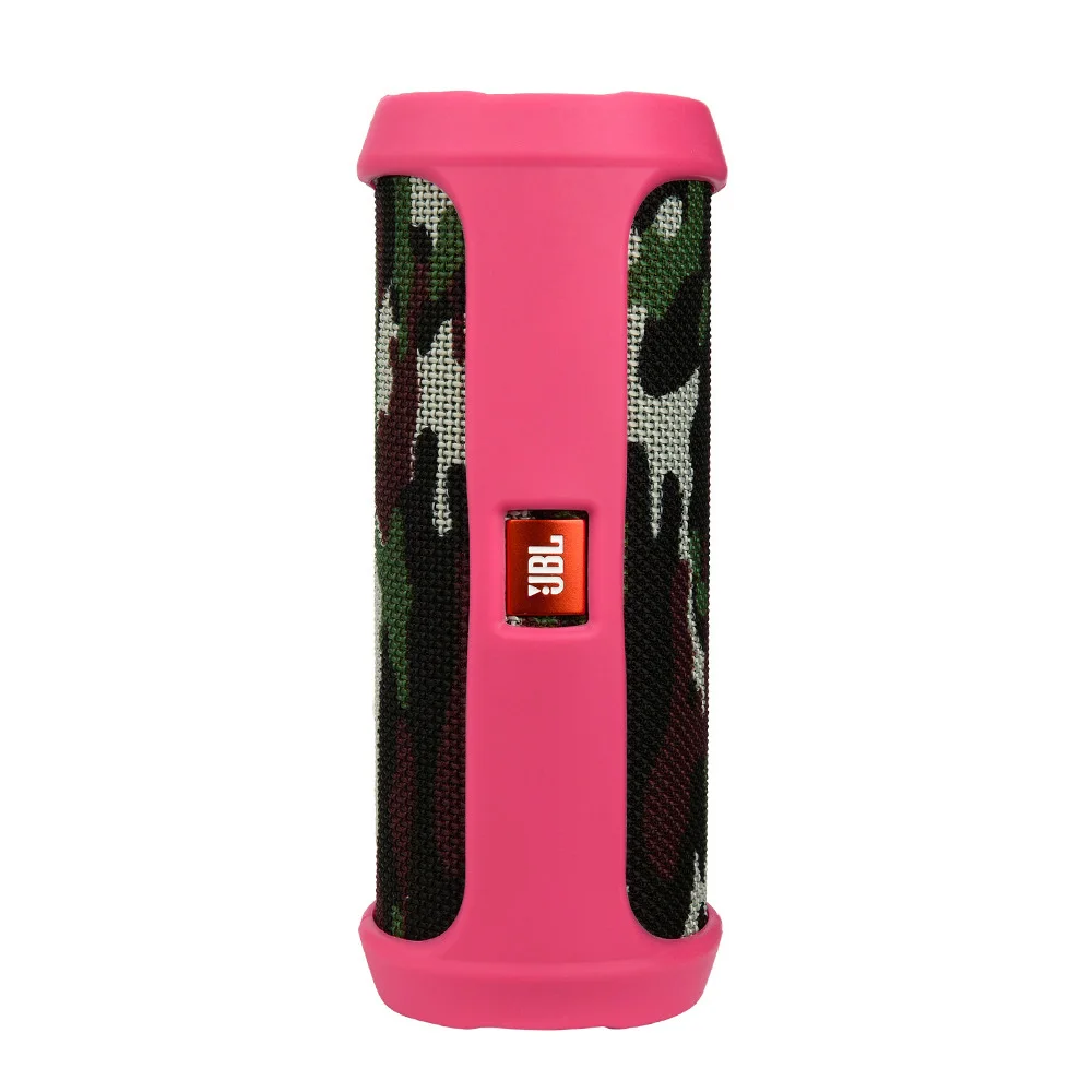 Розово-красный Мягкий силиконовый чехол сумка для JBL Flip4 Bluetooth динамик ударопрочный водонепроницаемый защитный рукав для JBL Flip4 флип 4 колонки - Цвет: Розово-красный