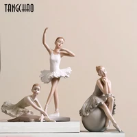 tangchao nordic style ballet girl statue creative home decor resin ballet figurines for home room decoration gift for girlfriend
