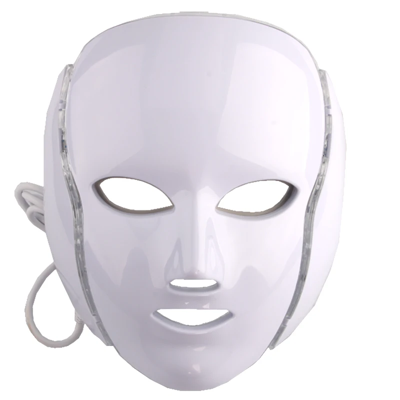 7 цветов свет светодиодный маска для лица с шеи Омоложение кожи Уход за лицом Красота анти акне терапия отбеливающая кожа затянуть