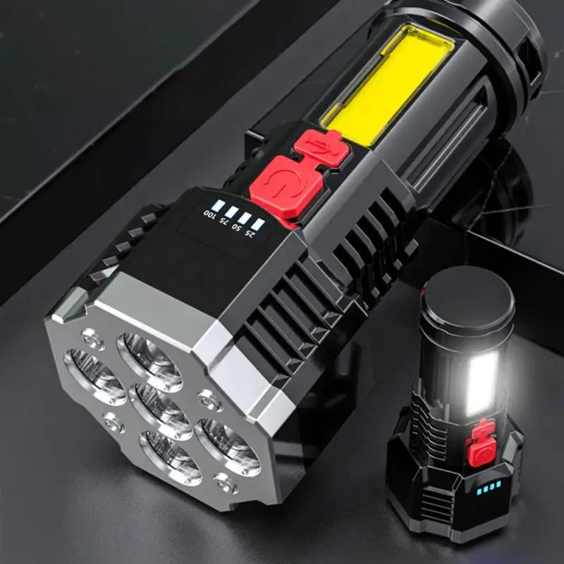 

Multi-Function Five-Nuclear Explosion LED Flashlight Strong Light Rechargeable Super Bright Outdoor Small Flashlights dropship