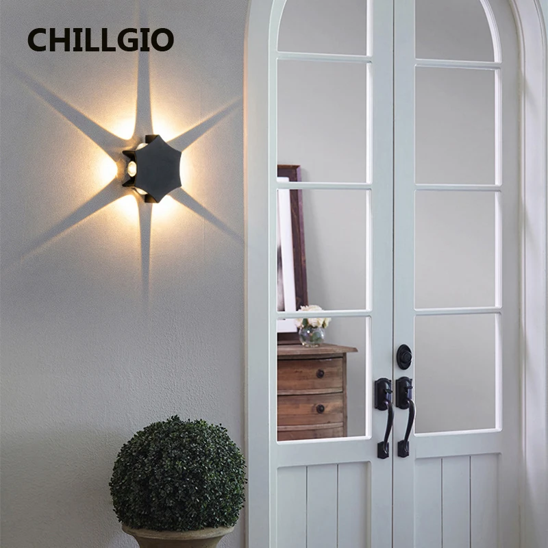 

CHILLGIO Outdoor Wall Lighting Modern Waterproof Led Lamps Hallway Porch Garden Home Decoration Italian Aluminum Internal Lights