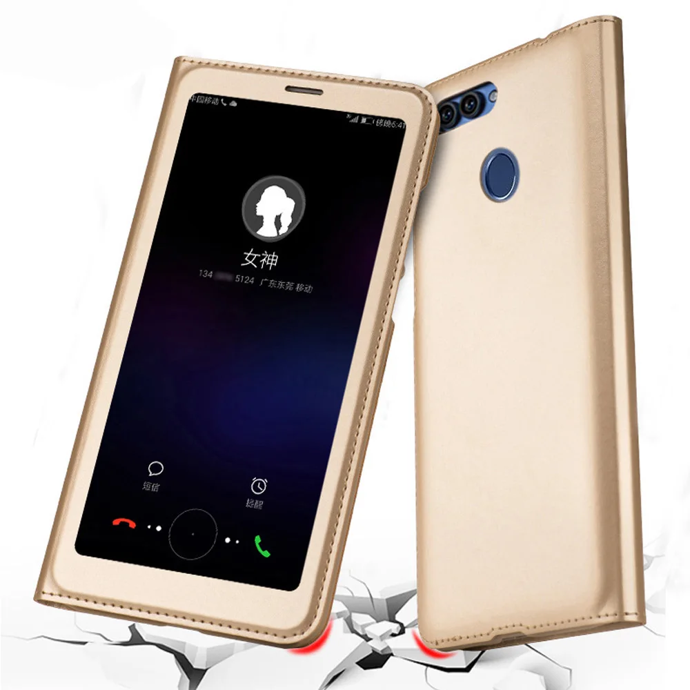 Роскошный кожаный чехол книжка для Huawei P20 Honor 9 Lite 7C P Smart Psmart P20lite телефона с