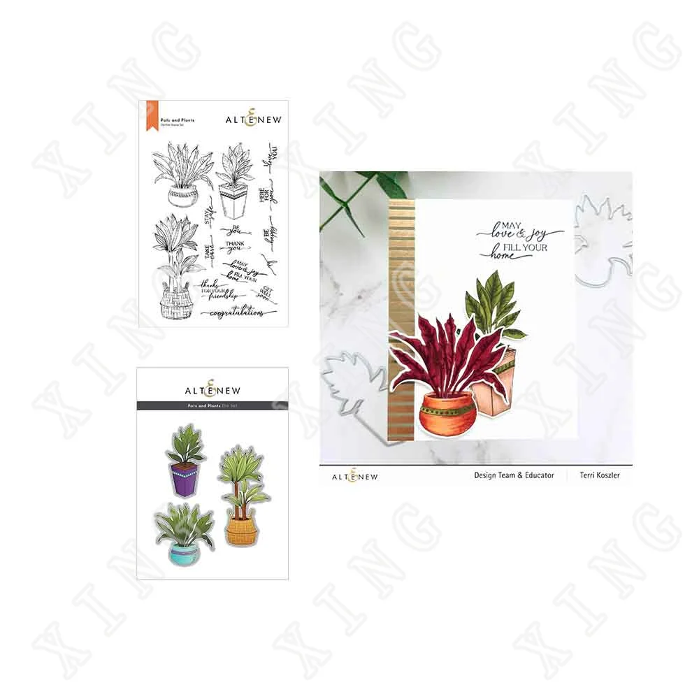 

Pots and Plants Arrival New Metal Cutting Dies Stamps Diy Scrapbooking Card Moulds Paper Cards Handmade Album Stamps Die Sheets