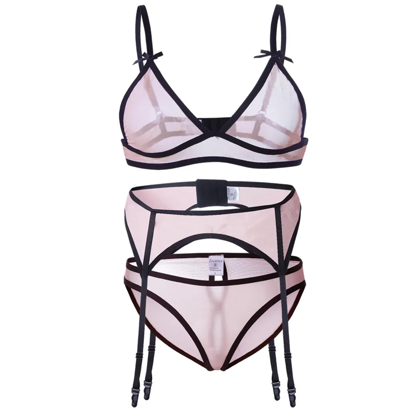 Женское сексуальное нижнее белье эротический сетчатый бюстгальтер трусики с