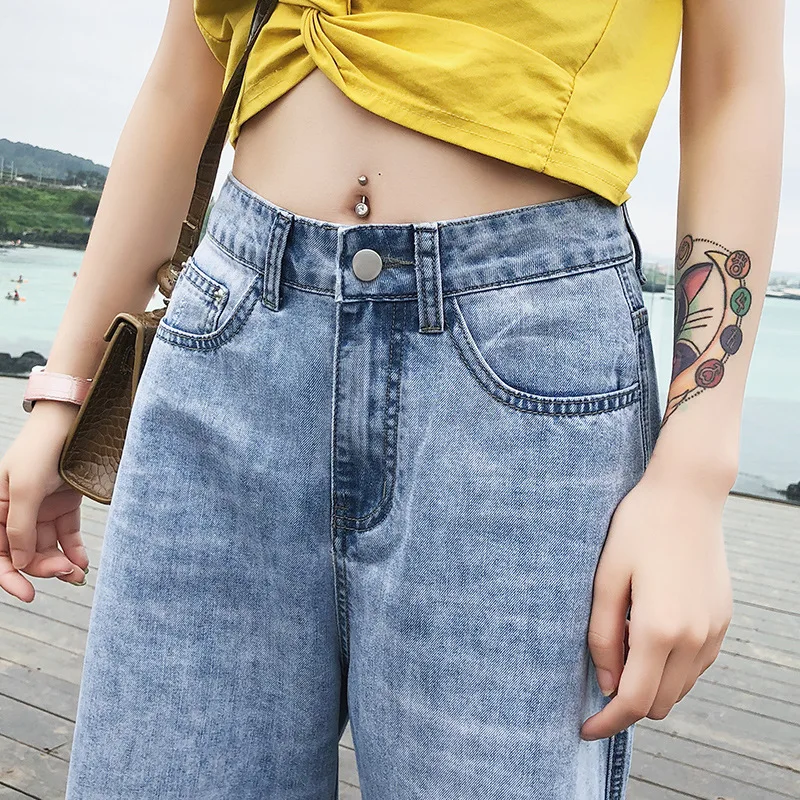 Светильник Цветной ковбойские брюки с широкими штанинами женские высокой талией