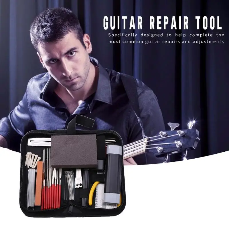 professionelle gitarre pflege werkzeug reparatur wartung tech kit set gitarren reparatur werkzeug set akustische elektrische bass gitarre werkzeuge ki