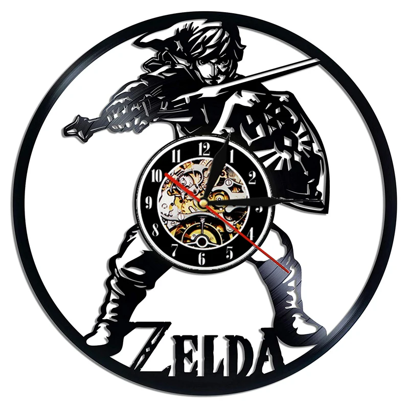 7 Виниловые настенные часы Zelda современный дизайн тема игры 3D часы винтажные виниловые настенные часы домашний декор подарки для детей - Цвет: 7