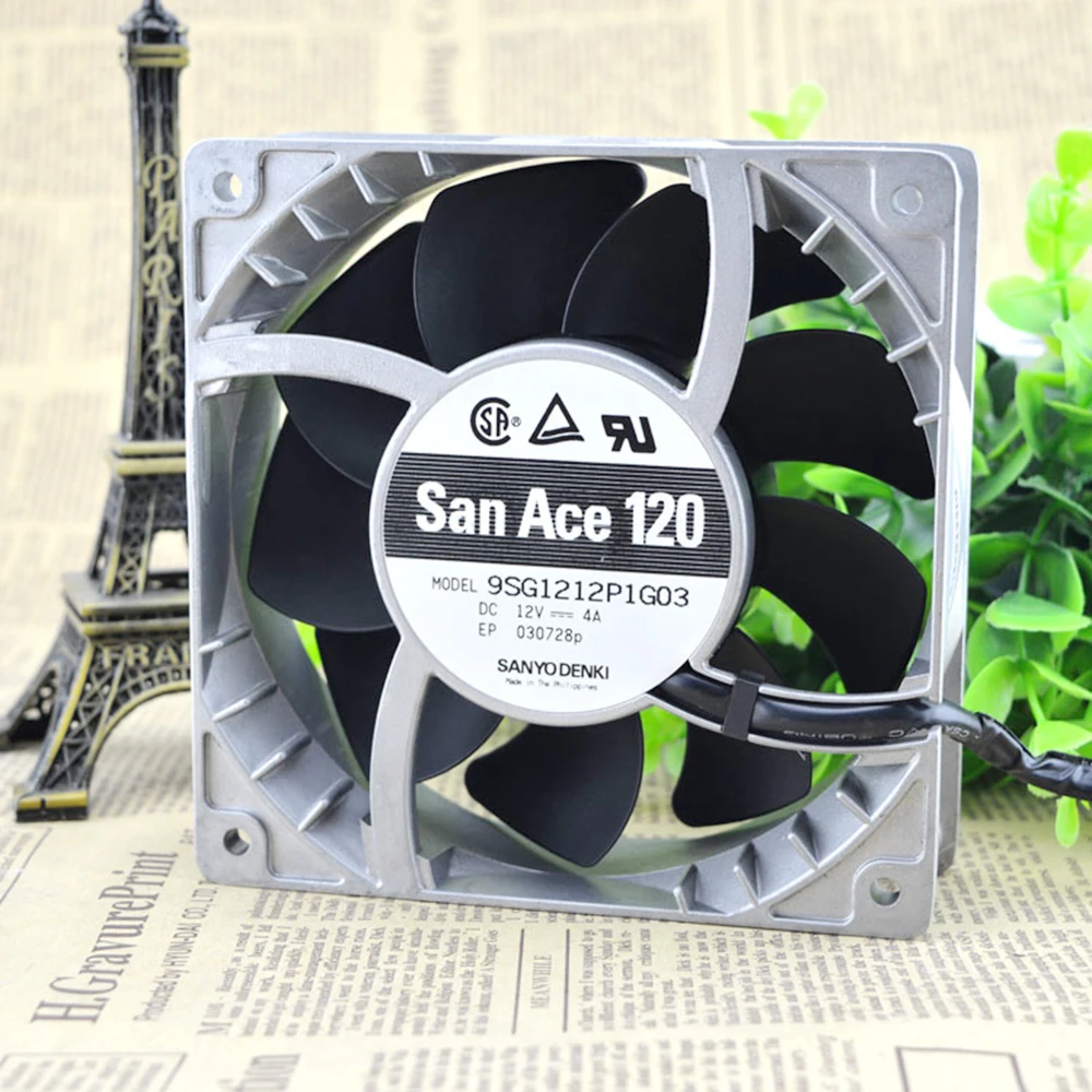 Для Sanyo 9SG1212P1G03 12 см вентилятор для высокой температуры скоростной вентилятор 12038 12V 4A мощный 120*120*38 мм