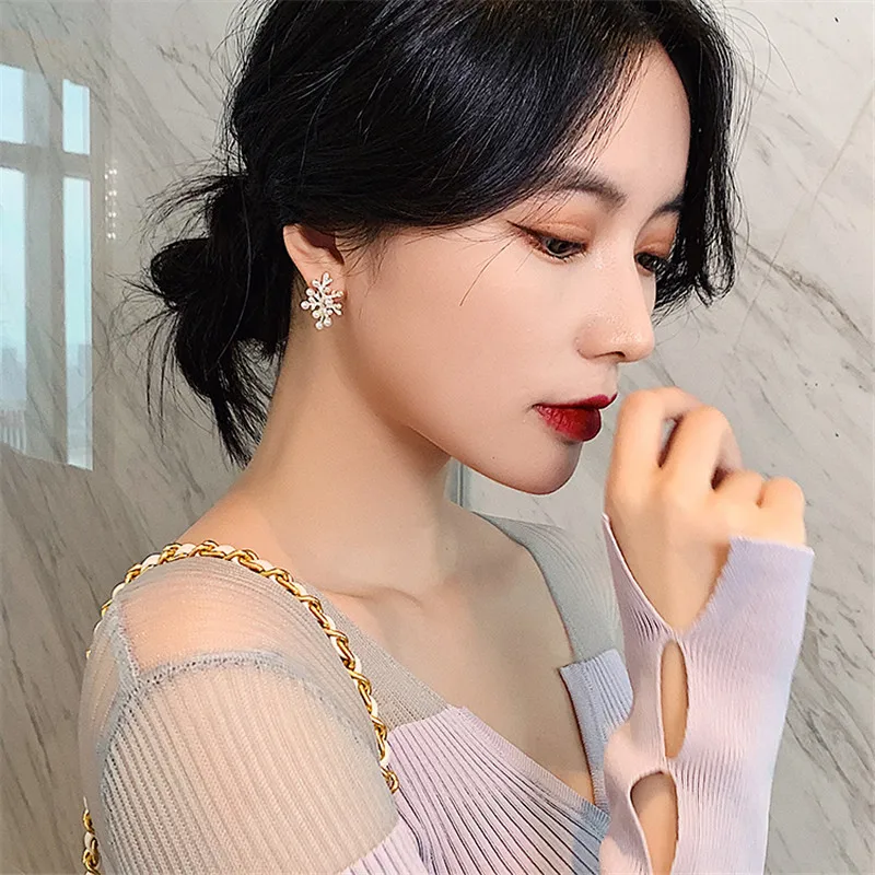 Модные женские серьги-гвоздики Kpop Crysatl кораллового цвета японские летние серьги