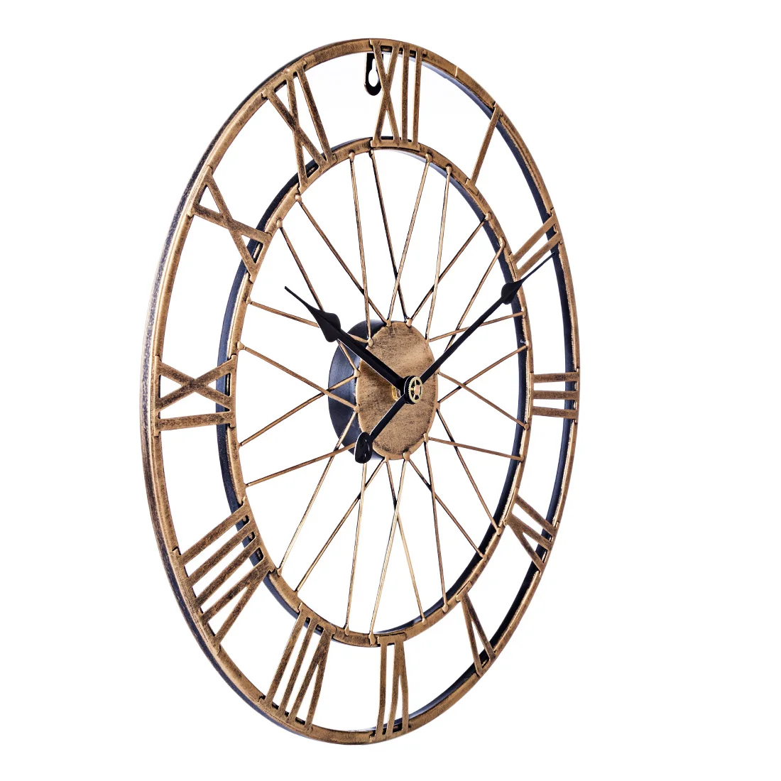 40 см железные настенные часы с пустотелыми бесшумными часами римскими цифрами