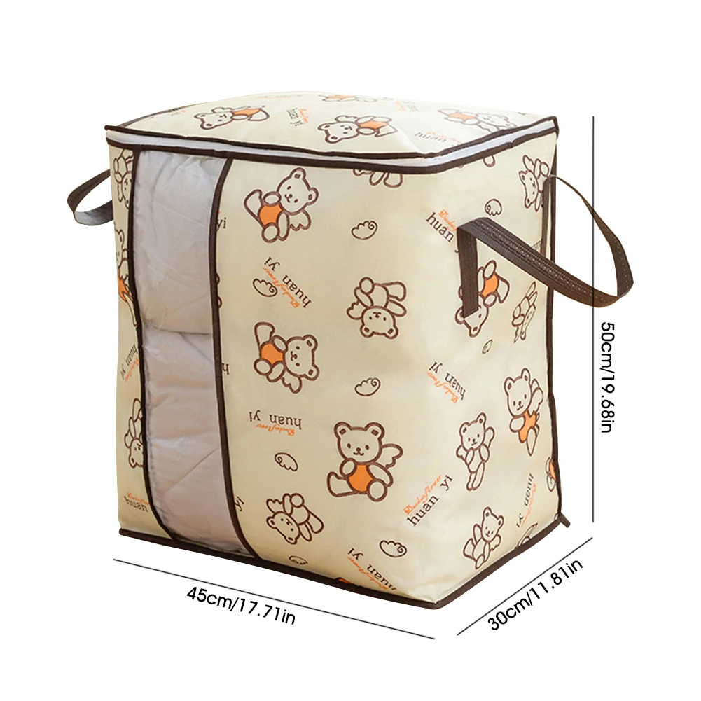 

Foldable Storage Bins with Lid Storage Bag Ogranizer for Quilts Comforters Blankets with Dual Clear Window Organizadores