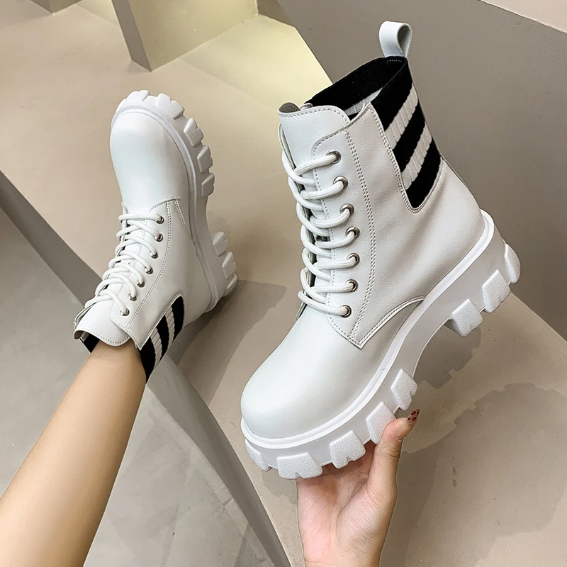 

Ботинки женские из натуральной мягкой кожи, телесного цвета, в британском стиле, Осень-зима 2021, Новая повседневная женская обувь, короткие б...