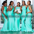 Бирюзовые длинные платья подружки невесты с юбкой-годе, Африканское черное женское платье для свадебной вечеринки, платье, подружка невесты, женское платье на заказ