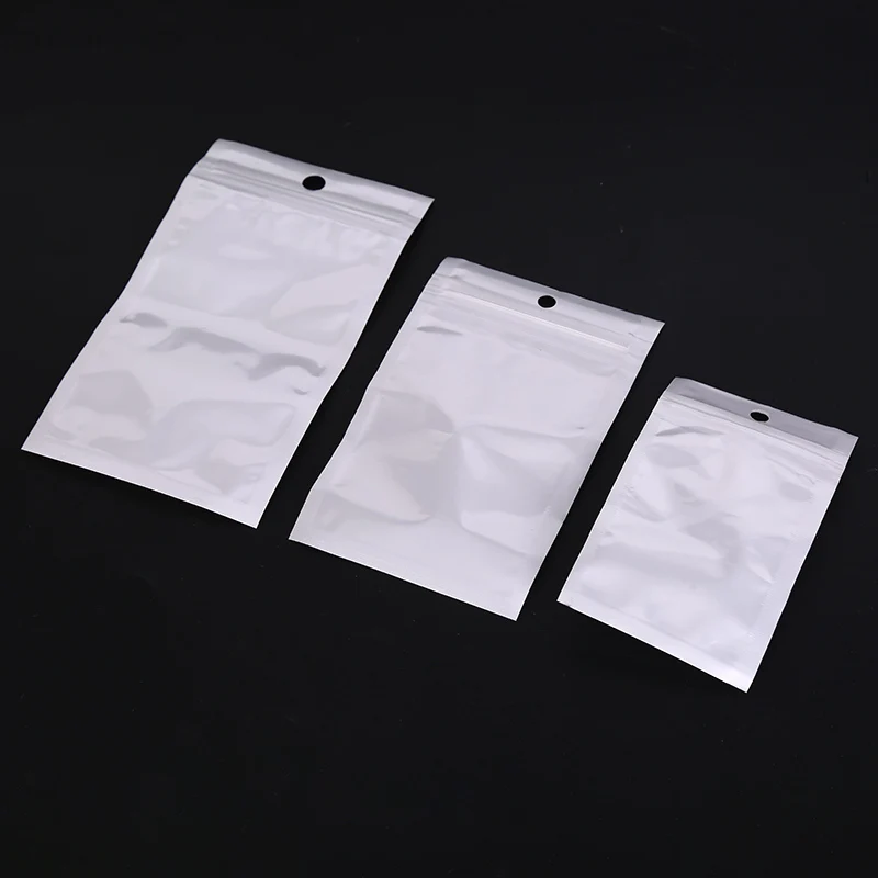

100PCS 3 Sizes Translucent Jewelry Bead Packaging Storage Bag Gift Holder Jewelry Zipper Bag