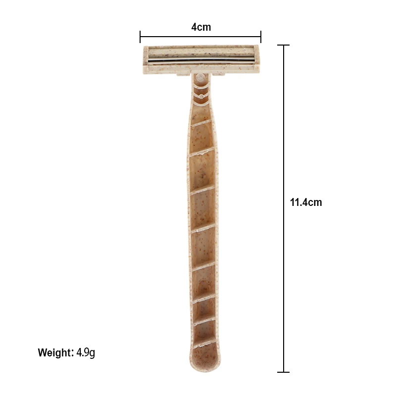 

50/100 Pieces Eco-friendly Manual Razor Wheat Straw Disposable Razor Biodegradable Material Two Layer Blade Shaving Razor