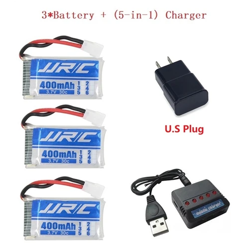 Зарядное устройство Lipo Батарея 3,7 v 400 мА/ч, 30C для JJRC H31/JJRC H43hw Дрон Li-Батарея JJRC H31 Lipo Батарея+(5in1) Кабель зарядного устройства 3/4/5 шт - Цвет: Бургундия