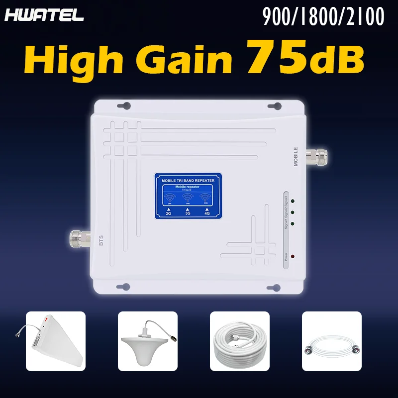 Усилитель сотового сигнала телефона GSM 900 dcs 1800 репитер 2100 B1 полный комплект