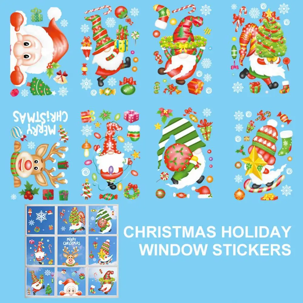 

Decorative Removable Snowflake Elk Santa Window Stickers for Christmas