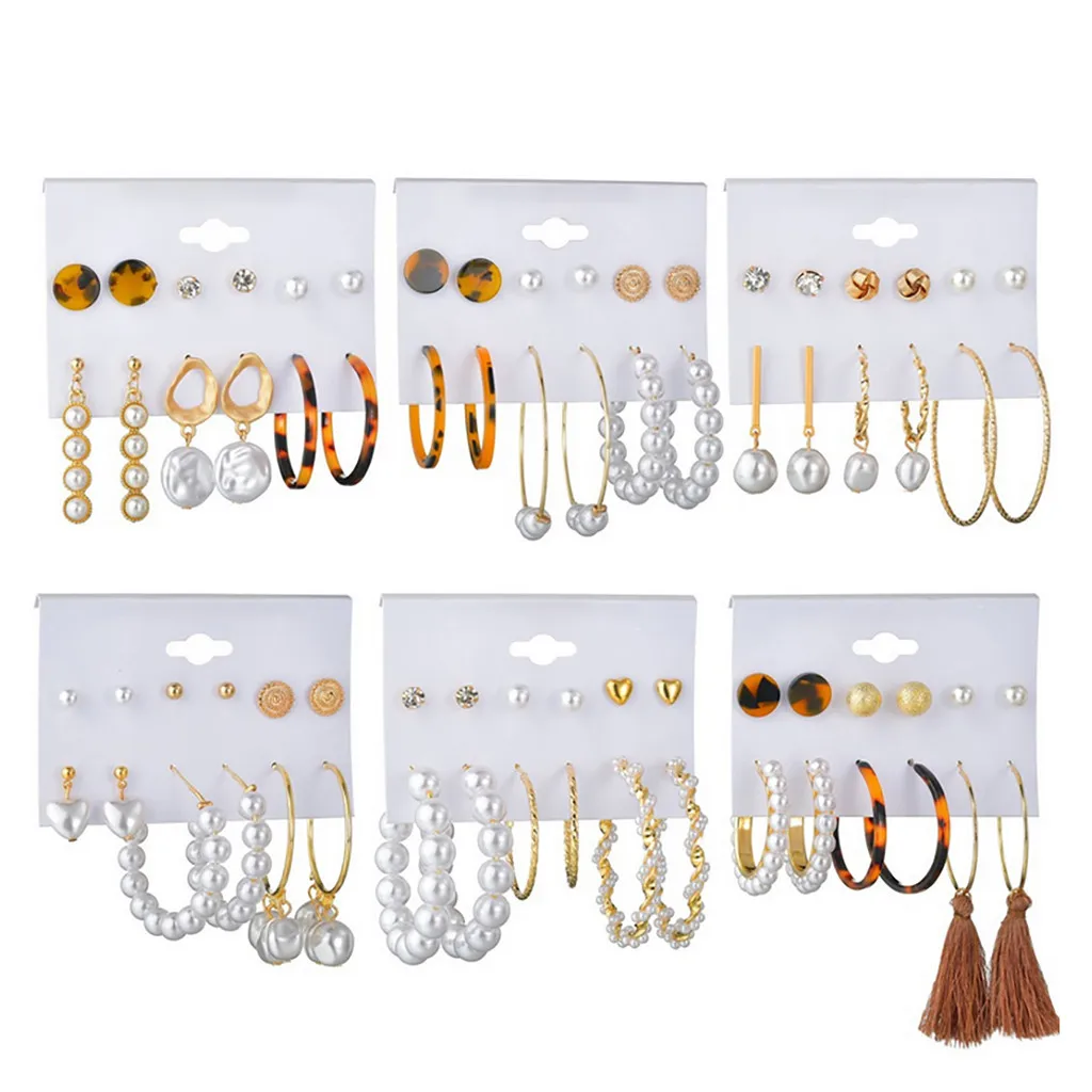 Модный акриловый комплект сережек для женщин богемные леопардовые длинные