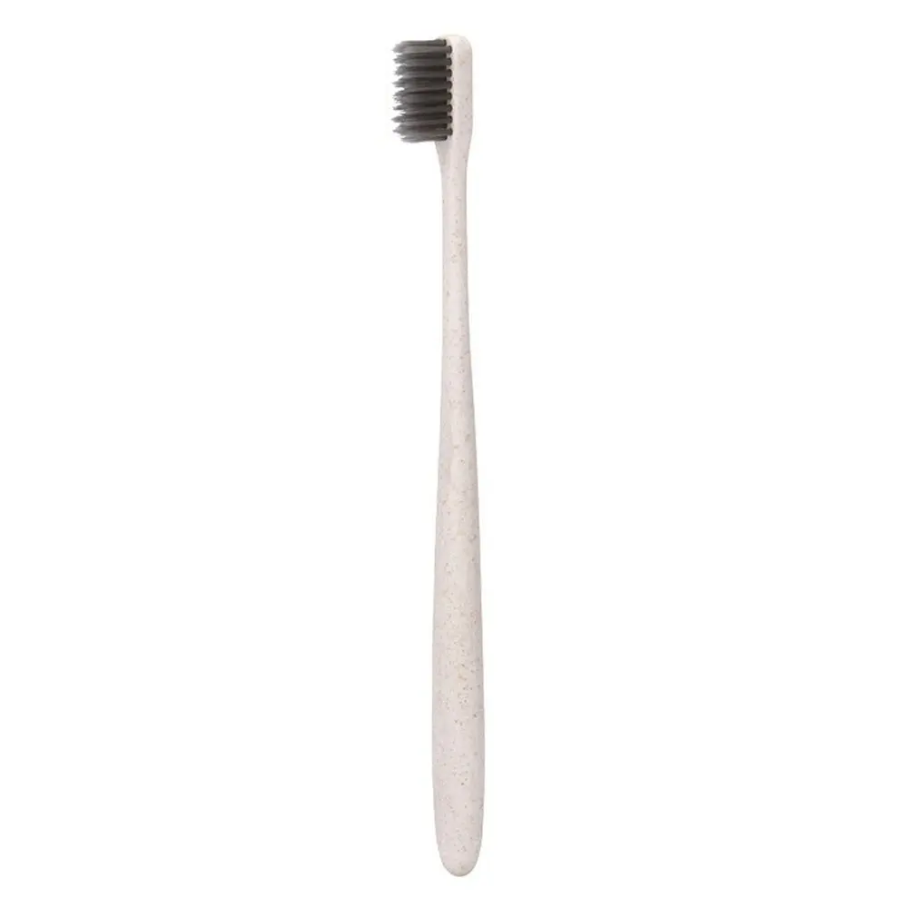 

Wheat Straw Bamboo Charcoal Toothbrush Brush Portable Round Tube Toothbrush Adult High-quality Soft Toothbrush