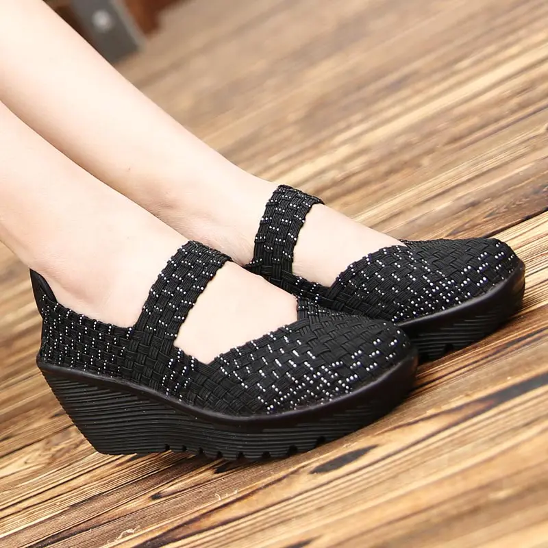 Женские кроссовки без шнуровки размера плюс для бега спортивная обувь женщин