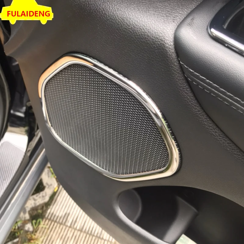 4pcs For Jeep Grand Cherokee 2014-2020 stainless steel Interior Door Speaker Decoration Cover Trim Car Styling Accessories | Автомобили и
