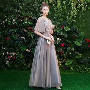 Bridesmaid Dress Female 2020 New Sister Group Gray Bridesmaid Dress Long Girlfriends Dress Evening Dress Bridesmaid Dress Female 2020 New Sister Group Gray Bridesmaid Dress Long Girlfriends Dress Evening Dress