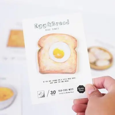 cute foods shape memo sticker pad toast Chinese bun biscuit noodles design interesting stationery stickers - Цвет: toast