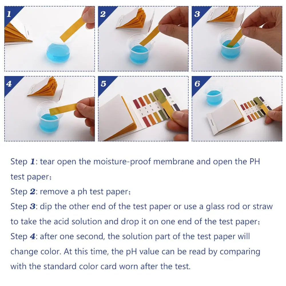 1-14 pH Test Paper Analytical Instruments/ Water Quality (6 packs) Verify The Of Solution |