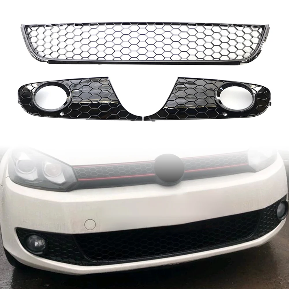 

Автомобильный ABS ячеистый передний нижний бампер сетка решетка противотумансветильник РА гриль для VW Golf 6 Jetta MK6 2009 2010 2011 2012 2013 3 шт./компл.