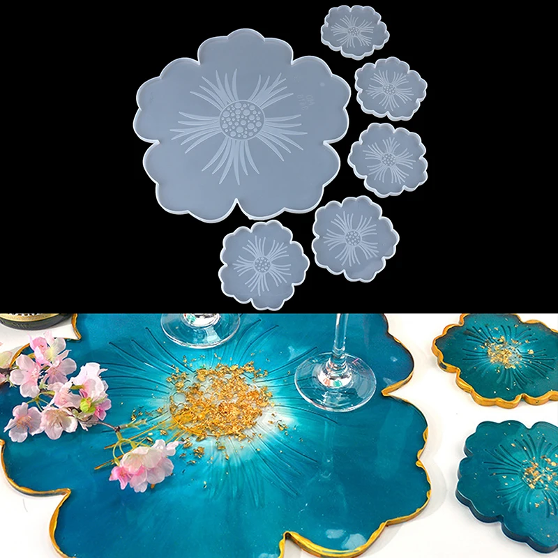 

Silicone Mold DIY Sakura Tea Tray Coaster/Flower Plate Dish Epoxy Resin Molds for Craft Coaster Jewelry Making Tools Resin Mold