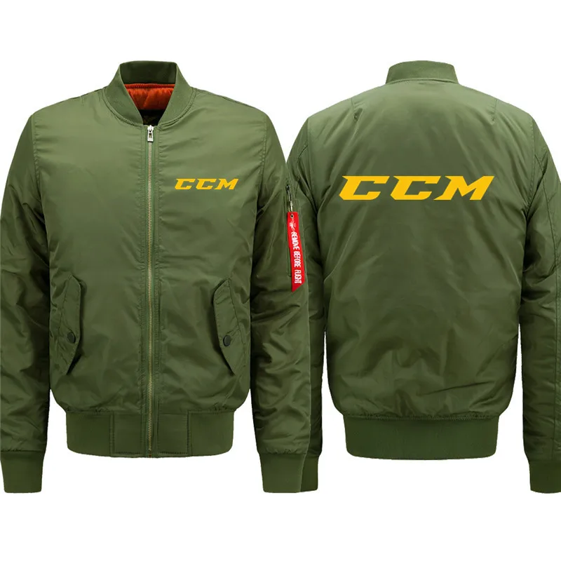 Модная куртка бомбер с логотипом CCM Мужская модная теплая утепленная Уличная