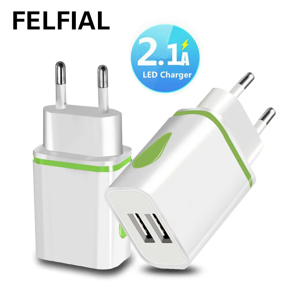 Зарядное устройство USB с двумя usb портами 5 В 2 А|Зарядные устройства для телефонов|