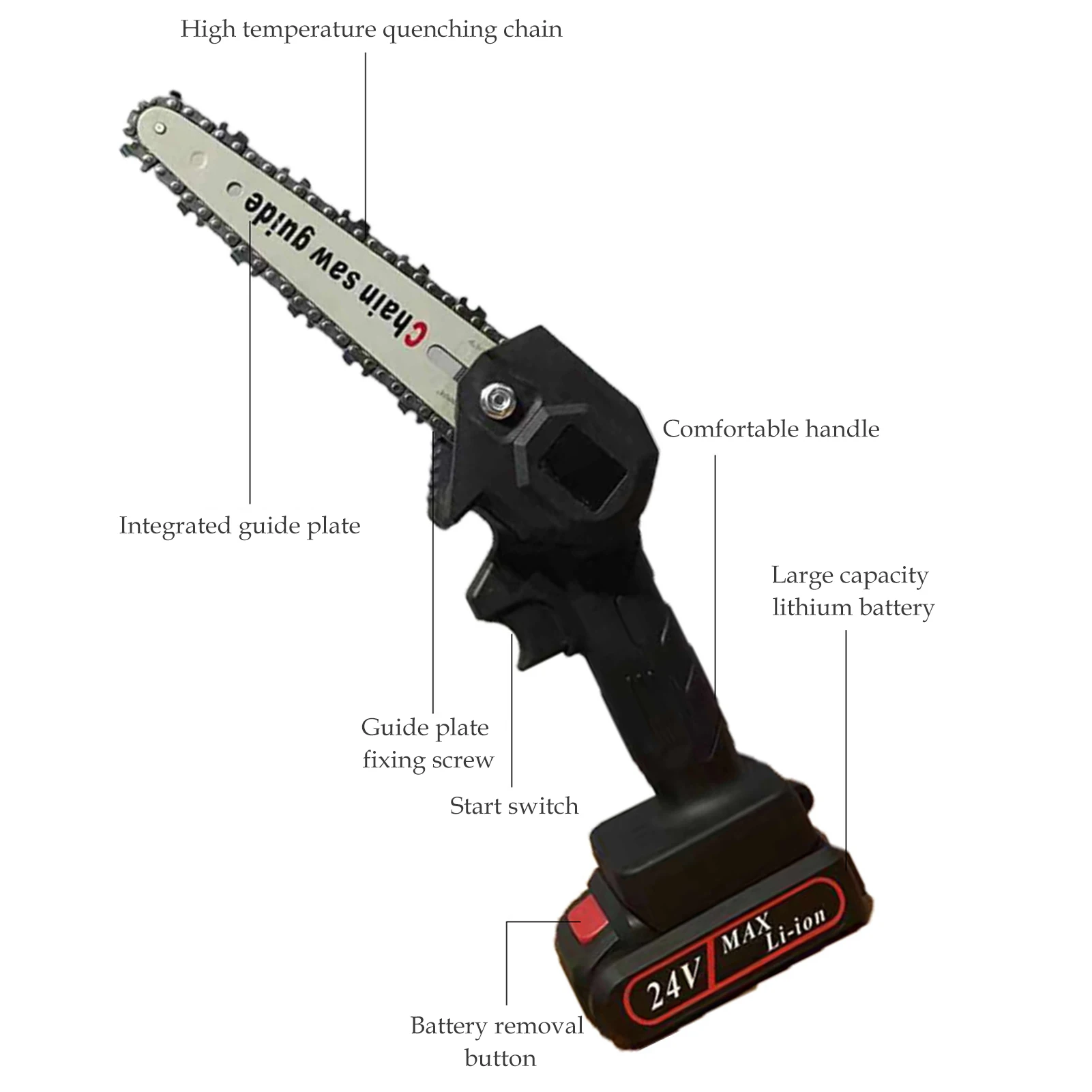 

Mini Chainsaw Portable Cordless Chain Saw Electric Battery Wood Cutter Pruning Saw Home Garden Logging Power Tool