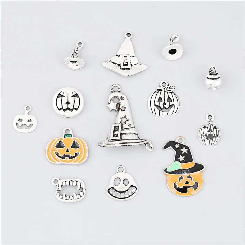 

Подвеска серебряная в виде тыквы ко Дню всех святых, 13 шт.