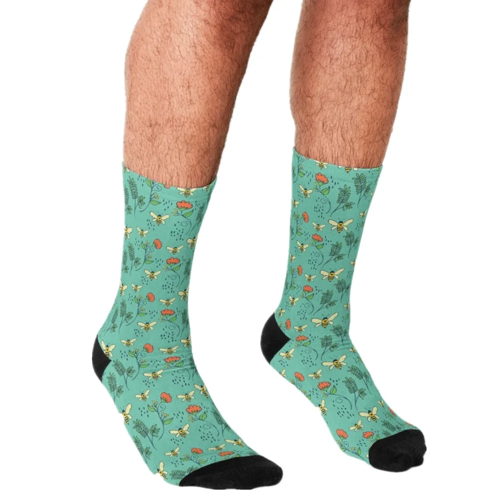 

2021 Men Socks harajuku Bear Paint Splatter Socks Printed personality Happy hip hop Novelty Skateboard Crew Casual Crazy Socks
