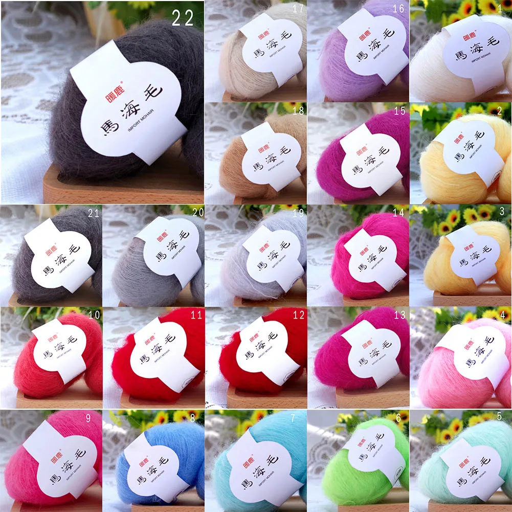 

Winter New Soft Colorful Mohair Cashmere Knitting Wool Milk Sweet Crochet Yarn DIY Shawl Scarf Crochet Hand Sewing 25g/1 Ball