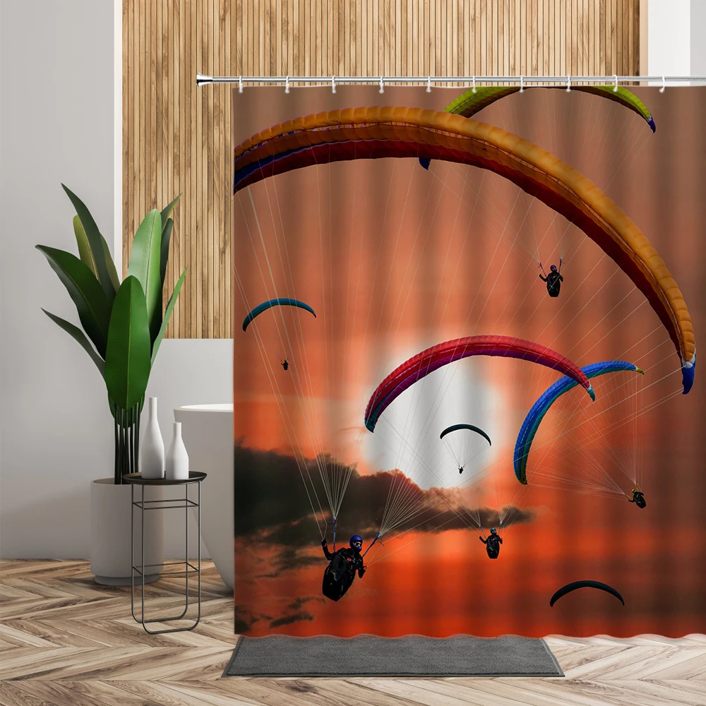 

3d-занавеска для душа в ванную комнату, современное летнее небо, высокая высота, скользящий фон, украшение, водонепроницаемые шторы для ванно...