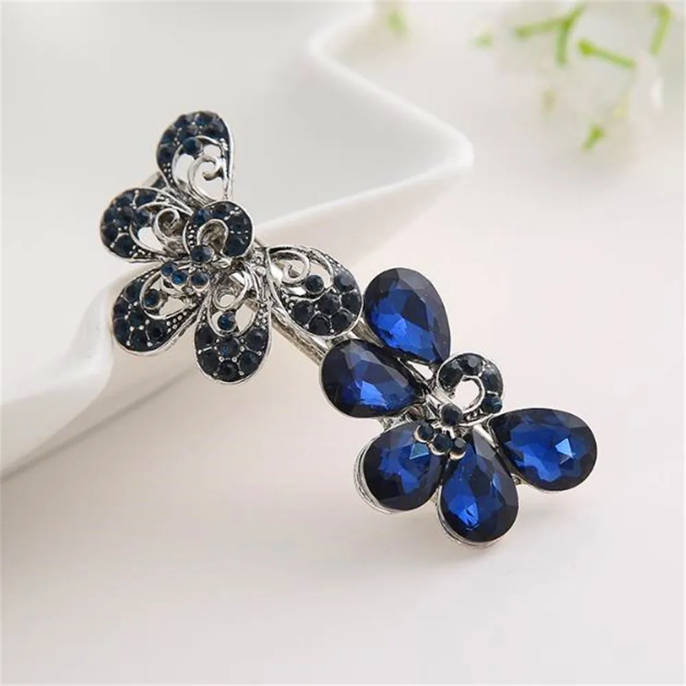 1pc Hollow10 1 пара, стразы, Бабочка, заколка для волос, заколка для девочек, квадратные заколки для волос, женские металлические заколки в виде кленового листа, аксессуары для волос, Прямая поставка - Цвет: 1pc Hollow10