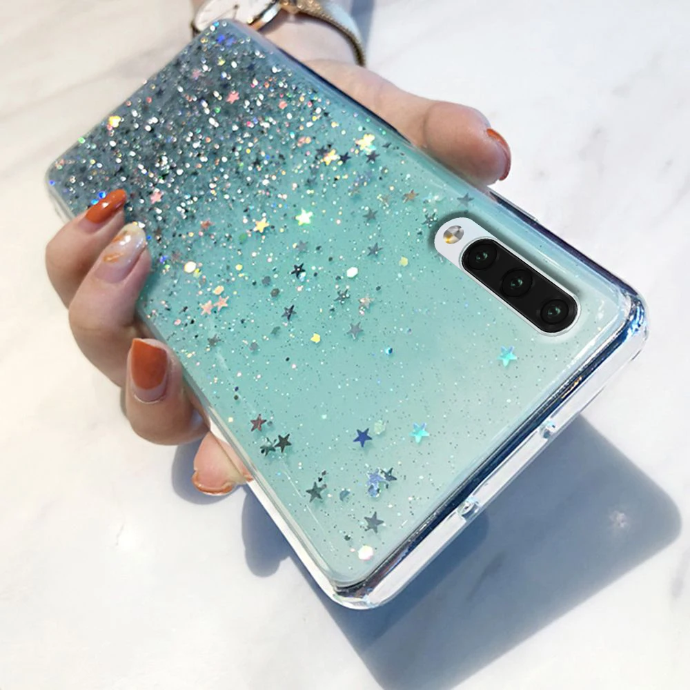 

Luxury Bling Transparent Case for Samsung Galaxy A71 A51 A70 A50 A40 A30 A20e A20 A10 A21s Glitter Shockproof Silicone Cover