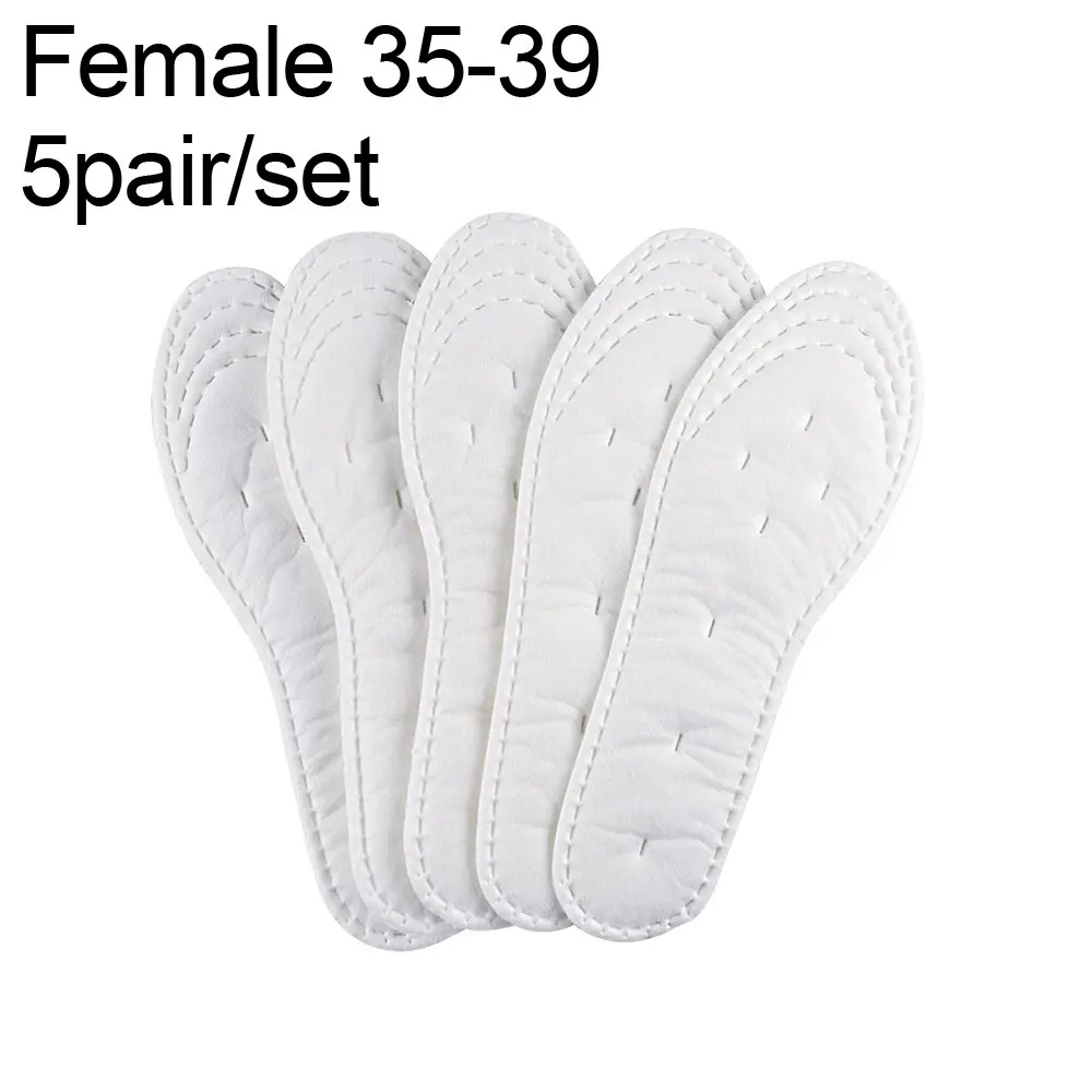 Female 5 пар/уп. хлопчатобумажные одноразовые стельки для обуви, мягкие удобные спортивные стельки, вкладыши для беговой обуви, обувь для мужчин и женщин - Цвет: Female