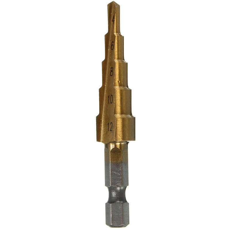 

4-12mm 4-20mm 4-32mm HSS Step Cone Drill Bits Hole Cutter Dint Tool Hex Shanks