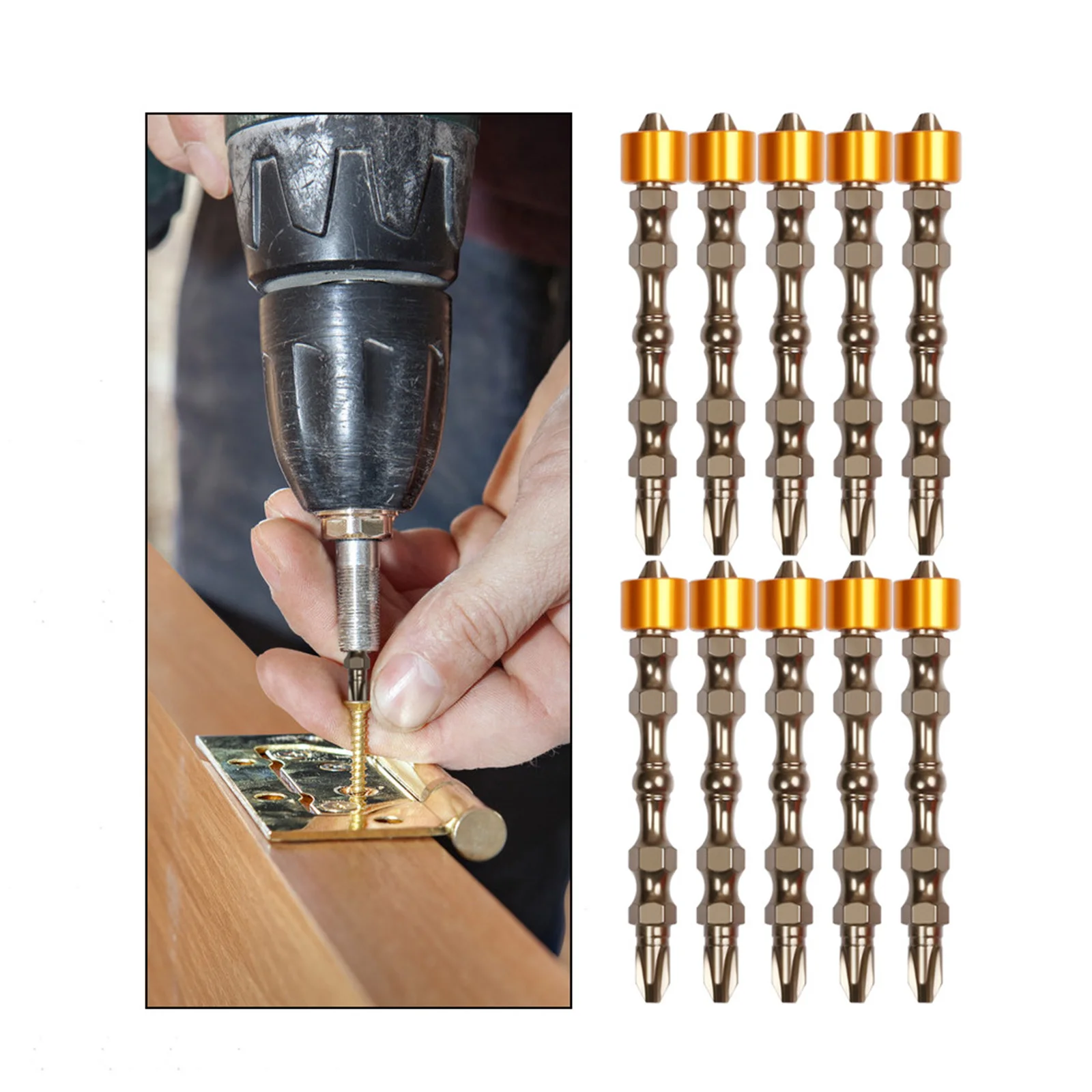 

10pcs Magnetic Collar Screwdriver Bit Set Magnetic Screwdriver Head Electric Screwdriver Bit 65 Mm(2.56inch)