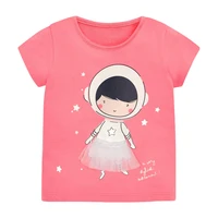 children summer baby girl clothes print tee tops brand rose red cotton breathable soft cute t shirt for kids 2 3 4 5 6 7 years