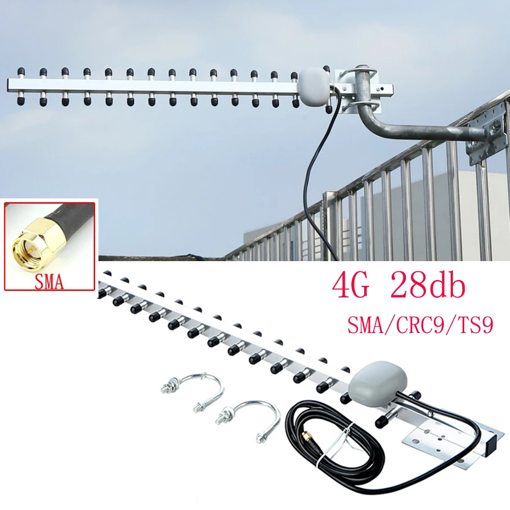 4G 28dBi/2,5G 25dbi WiFi антенна с высоким коэффициентом усиления наружная антенна Yagi RP-SMA усилитель-модем RG58 1,5 м кабель