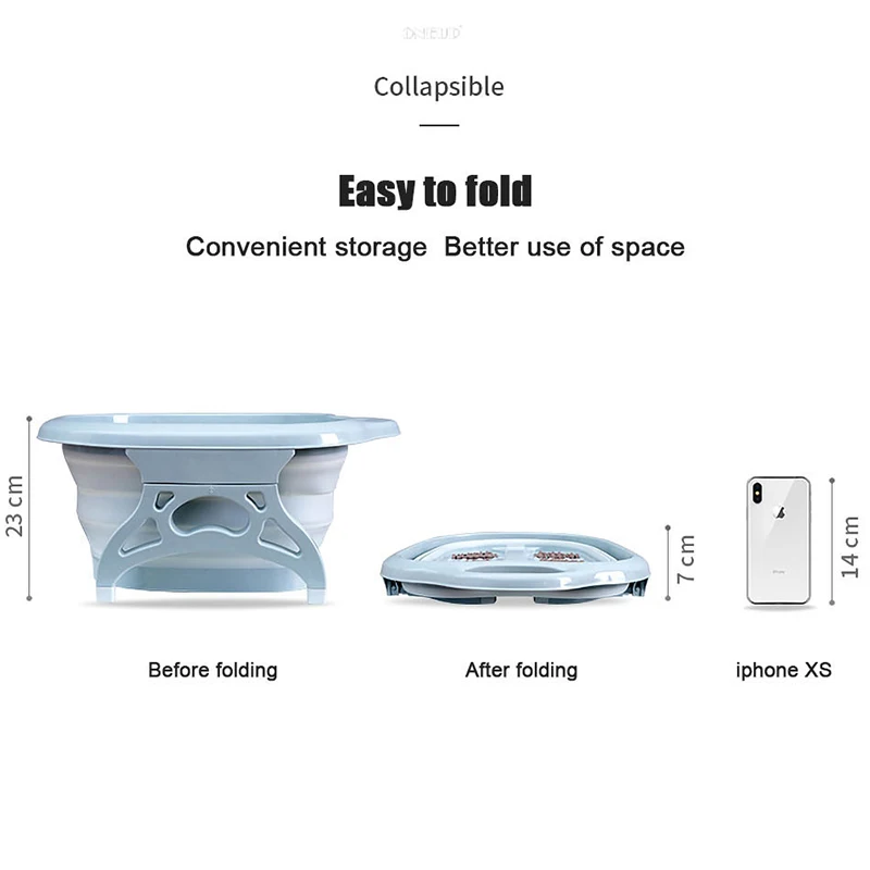 

Portable Bathtubs Foldable Foot Soaking Bucket Foaming Massage Bucket Household Sauna Bathtub Pedicure Bath Plastic