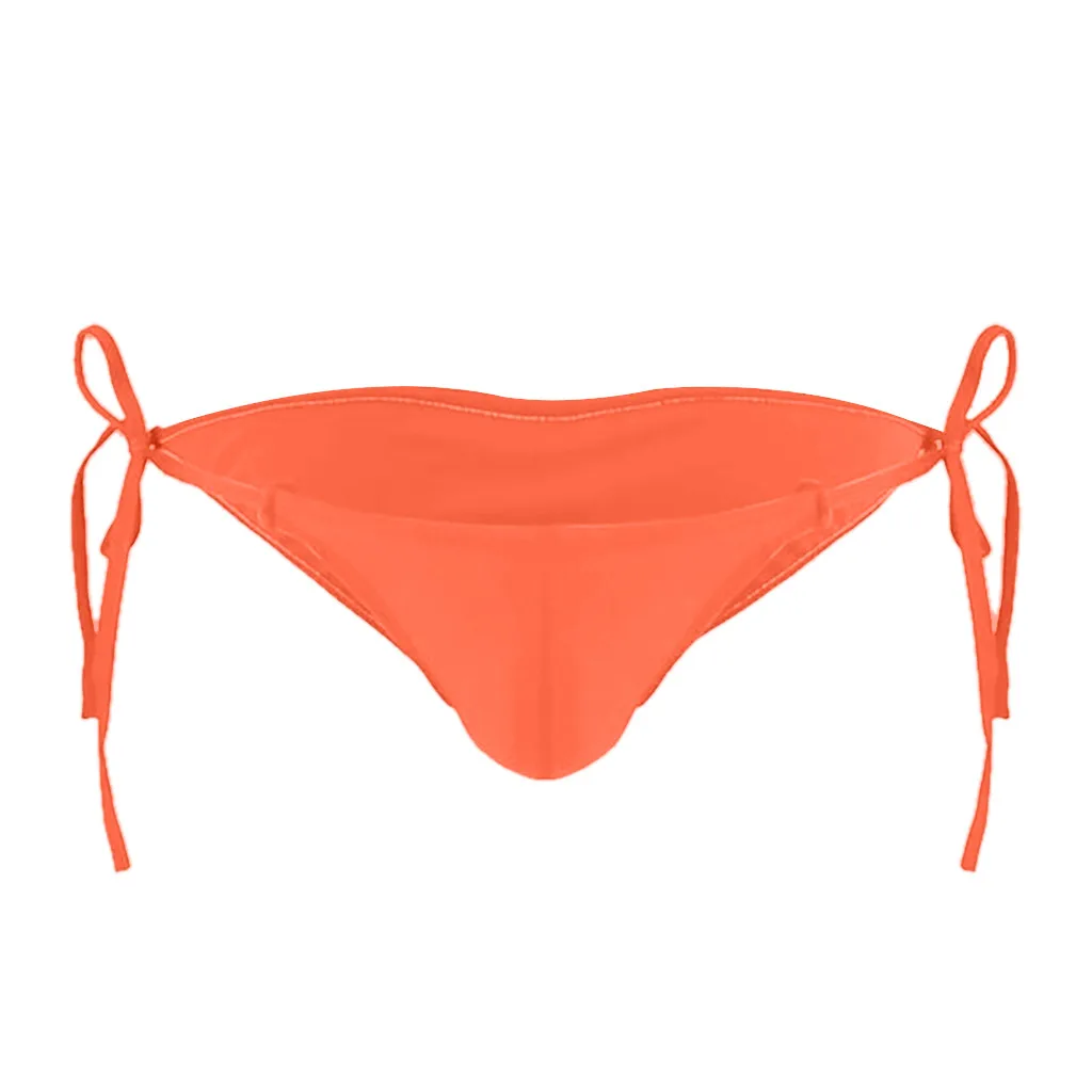 Мужские трусы брифы на шнурках черные однотонные стринги с низкой посадкой