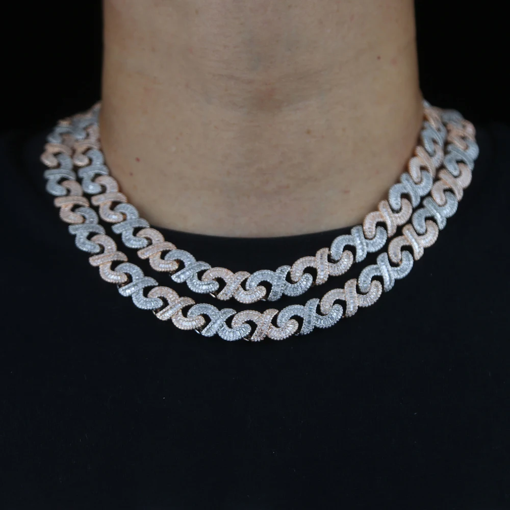 Новый дизайн inifity кубинская цепочка ожерелье-чокер с розовым золотым серебряным