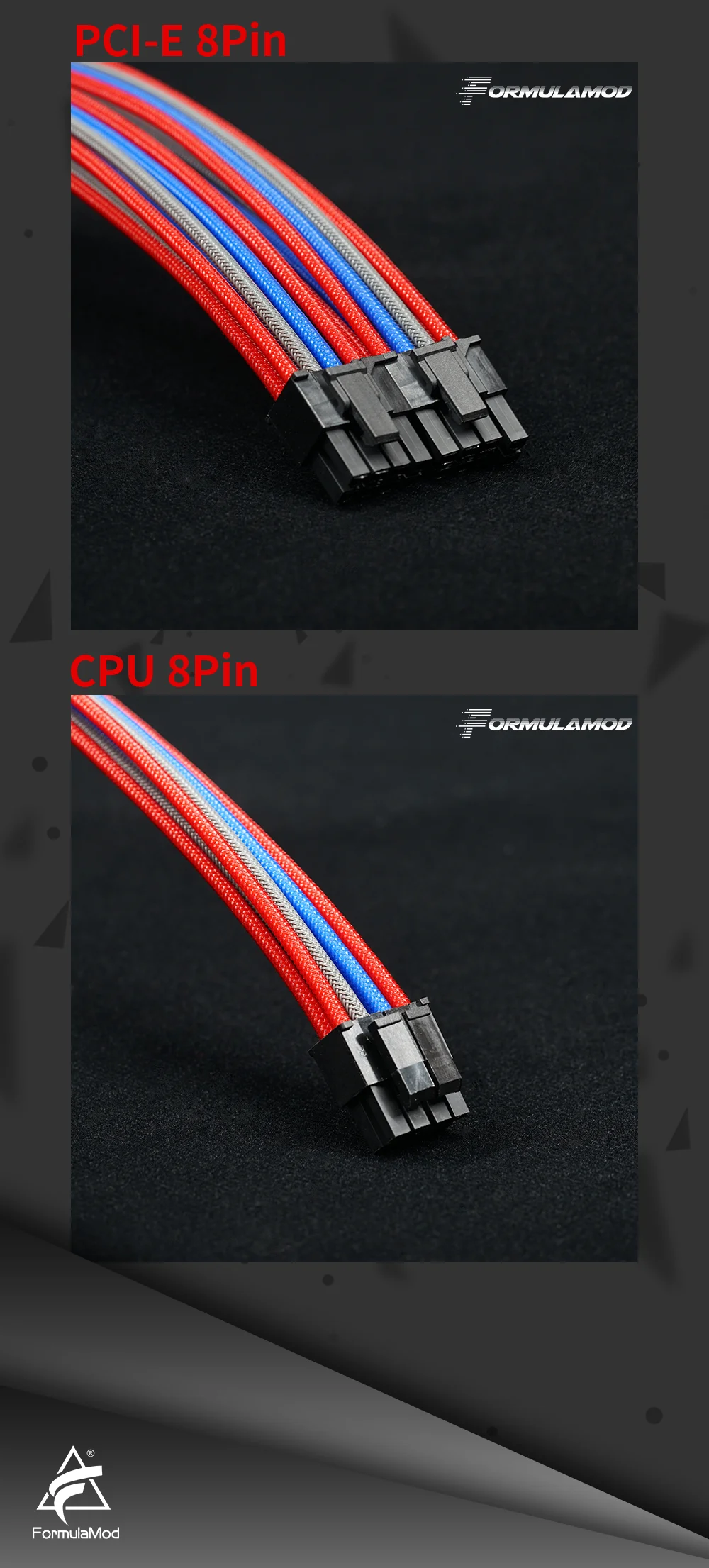FormulaMod Fm-CableKit-03, 18AWG удлинитель Наборы, в том числе ATX 24Pin* 1 PCI-E 8PIN* 2 Процессор 8PIN* 1 гребень